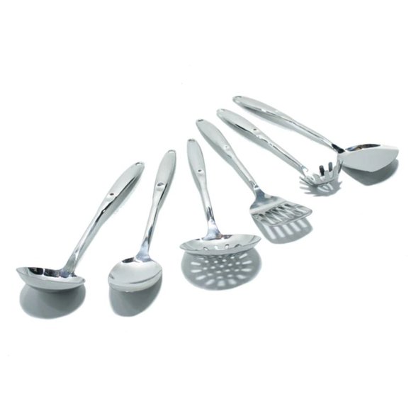 7 Piece Chrome Silver Kitchen Utensil Set - Picture 4 of 6